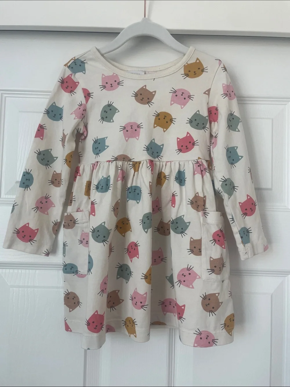 Hanna Andersson Cat Print Dress with Pockets 3T (EUC)